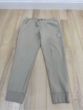 Polo Ralph Lauren Men’s Leather Pony Double-Knit Jogger Pants Medium Beige